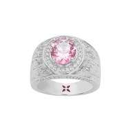 Bague VICTORIA en Argent avec pierre synthétique rose