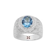 Bague VICTORIA en Argent avec pierre synthétique bleu topaze