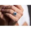 Bague Victoria en Argent avec oxyde de zirconium bleu topaze - vue V3