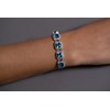 Bracelet souple MARGARET en Argent avec pierre synthétique bleu topaze - vue V2