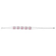 Bracelet souple Margaret en Plaqué Or avec oxyde de zirconium rose