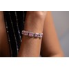 Bracelet souple Margaret en Plaqué Or avec oxyde de zirconium rose - vue V3