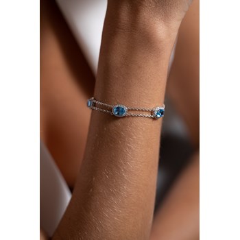 Victoria Zachte Armband in Zilver met Topaasblauw Zirkoonoxide