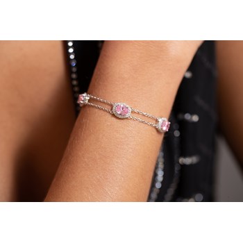 Victoria Zachte Armband in Zilver met Roze Zirkoonoxide