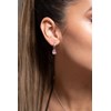 Boucles d'oreilles pendantes ELISABETH en Argent avec pierre synthétique rose - vue V2