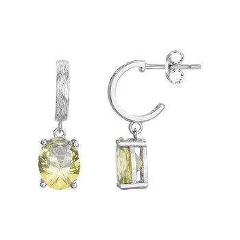 Boucles d'oreilles pendantes Elisabeth en Argent avec oxyde de zirconium vert