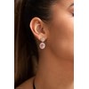 Boucles d'oreilles pendantes VICTORIA en Argent avec pierre synthétique rose - vue V2