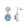 Boucles d'oreilles pendantes Victoria en Argent avec oxyde de zirconium bleu topaze - vue V1