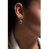 Boucles d'oreilles pendantes VICTORIA en Argent avec pierre synthétique bleu topaze - vue V2