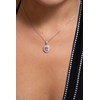 Collier mono-motif Victoria en Argent avec oxyde de zirconium rose - vue V2