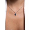 Collier mono-motif Elisabeth en Argent avec oxyde de zirconium bleu topaze - vue V2