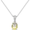 Collier mono-motif Elisabeth en Argent avec oxyde de zirconium vert - vue V1