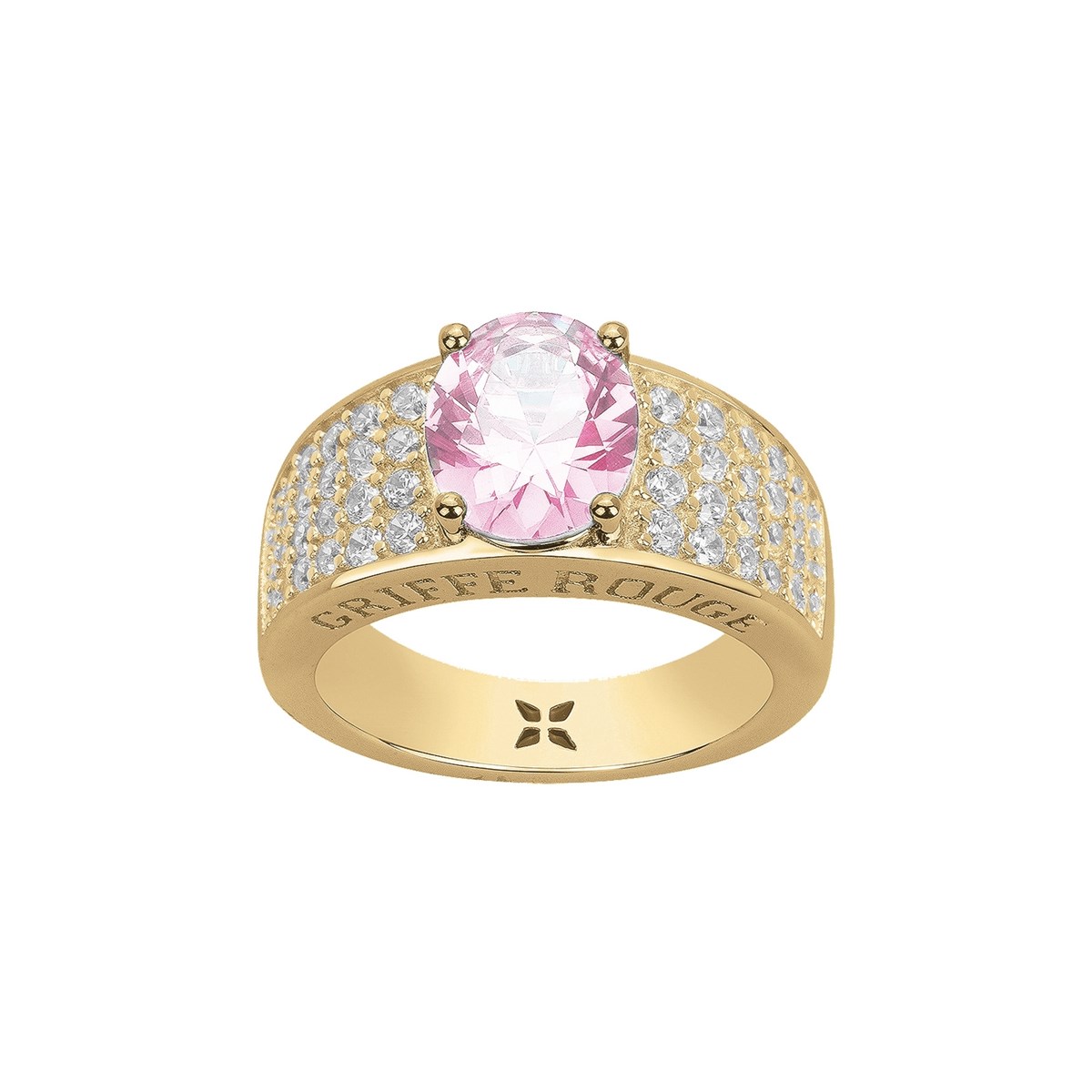 Bague ELISABETH en Plaqué Or avec oxyde de zirconium rose