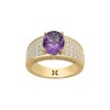 Bague ELISABETH en Plaqué Or avec oxyde de zirconium mauve amethyste - vue V1