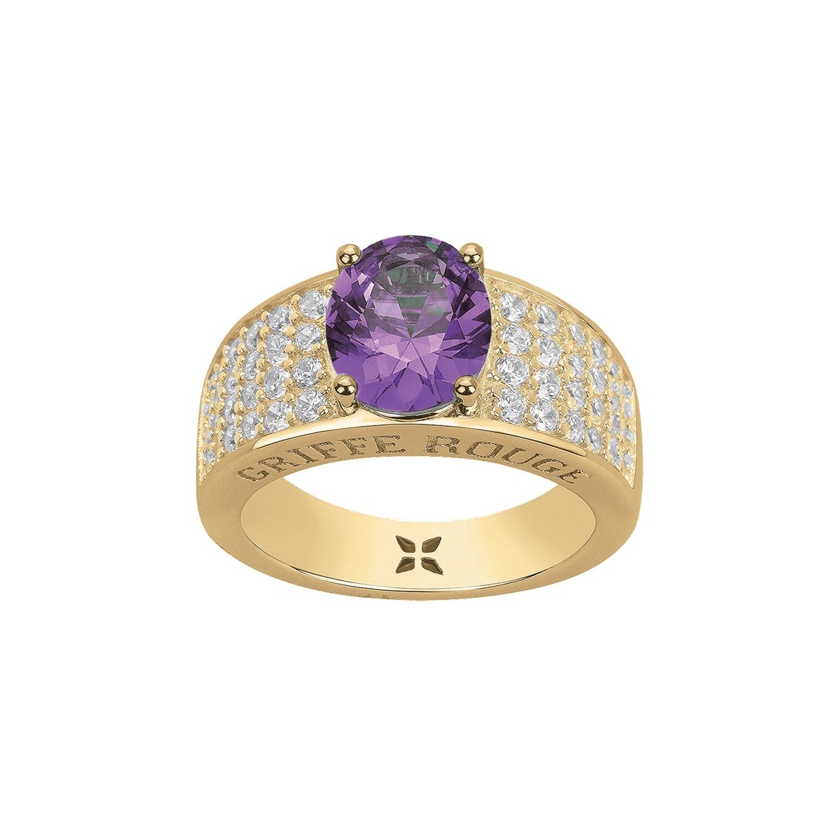 Bague ELISABETH en Plaqué Or avec oxyde de zirconium mauve amethyste