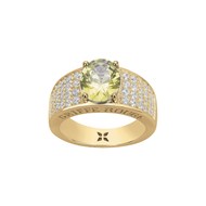 Bague ELISABETH en Plaqué Or avec oxyde de zirconium vert