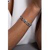 Bracelet souple MARGARET en Plaqué Or avec oxyde de zirconium bleu topaze - vue V2