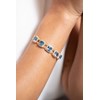 Bracelet souple MARGARET en Plaqué Or avec oxyde de zirconium bleu topaze - vue V3