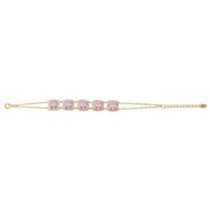 Bracelet souple MARGARET en Plaqué Or avec oxyde de zirconium rose