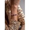 Bracelet souple MARGARET en Plaqué Or avec pierre synthétique rose - vue V2