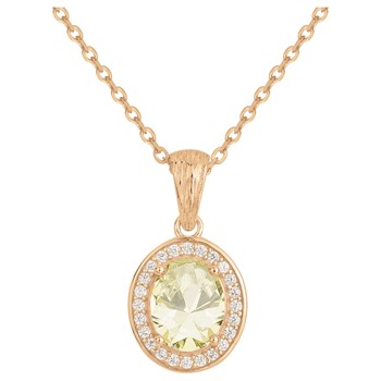 Victoria verguld enkel patroon ketting met groen zirkoniumoxide