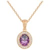 Collier mono-motif VICTORIA en Plaqué Or avec oxyde de zirconium mauve amethyste - vue V1