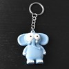 Porte-clés éléphant rigolo bleu en 3D - vue V4