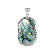 Pendentif ADEN ethnique nacre abalone sertie argent 925