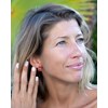 Boucles d'oreilles créoles ethniques corail en argent 925 : un bijou original et ethnique | Aden Boutique - vue V3