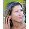 Boucles d'oreilles ADEN créoles ethniques nacre abalone sertie argent 925 - vue V3