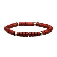 Bracelet Chakra Perles Heishi Jaspe Rouge-Medium-18cm
