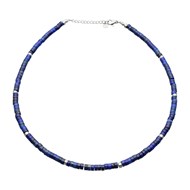 Collier Long Sautoir Ou Double Tour Chakra Perles Heishi Lapis Lazuli-90 cm