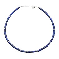 Collier Long Sautoir Ou Double Tour Chakra Perles Heishi Lapis Lazuli