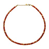Sautoir Chakra Perles Heishi Agate Rouge-90 cm