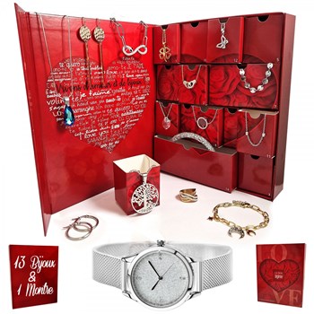 Coffret cadeau surprise SC Crystal - 13 bijoux + 1 montre