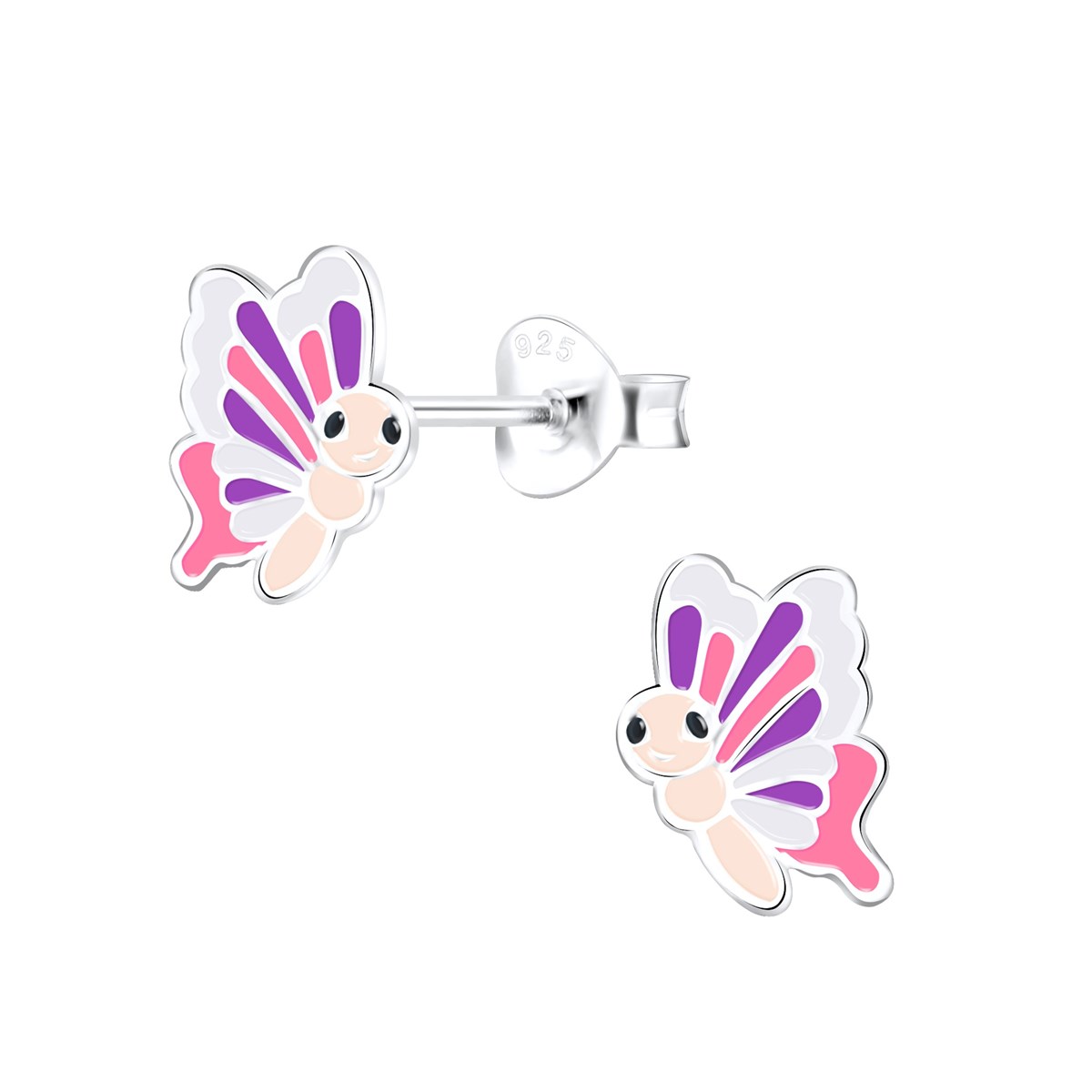 Boucles d'oreilles enfant Papillon en argent 925