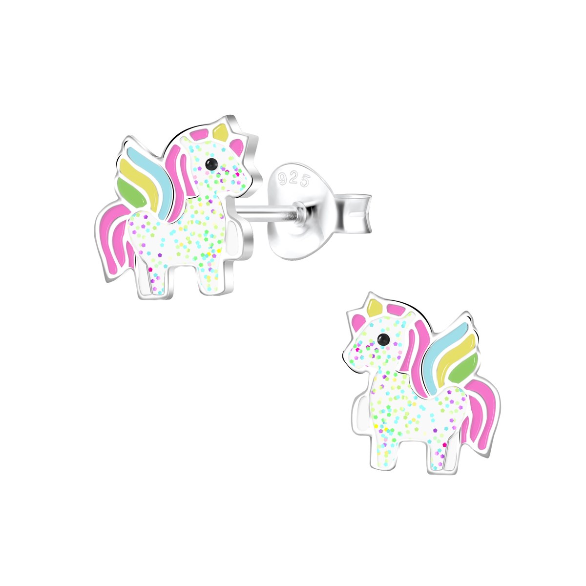 Boucles d'oreilles enfant Licorne en argent 925