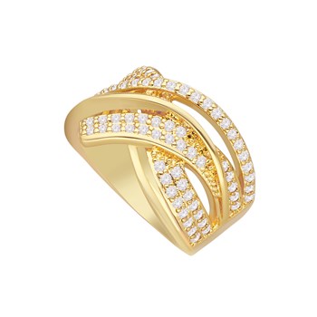 Bague Dorée Tresse Sertie