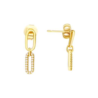 Boucles D'Oreilles Chaînes Pendentifs - Acier Doré - Tres.Or - Neuf Avec étiquettes - Livraison 48h