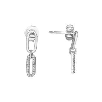 Ovale Ketting Zilveren Oorbellen