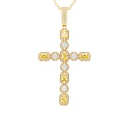 Collier Grandes Croix Medievale Sertie De Pierres Colorées