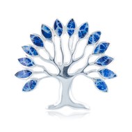 Pendentif Arbre de Vie en Corail Teinté Bleu - Bijou Unique en Argent 925