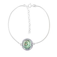 Bracelet Ethnique Nacre abalone Argent 925 rhodié