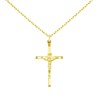 Collier - Médaille Christ sur la Croix Or Jaune - Chaine Dorée Offerte - vue V1