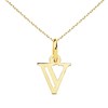 Collier - Pendentif Lettre 'V' Or 750/1000 - Chaine Dorée - vue V1