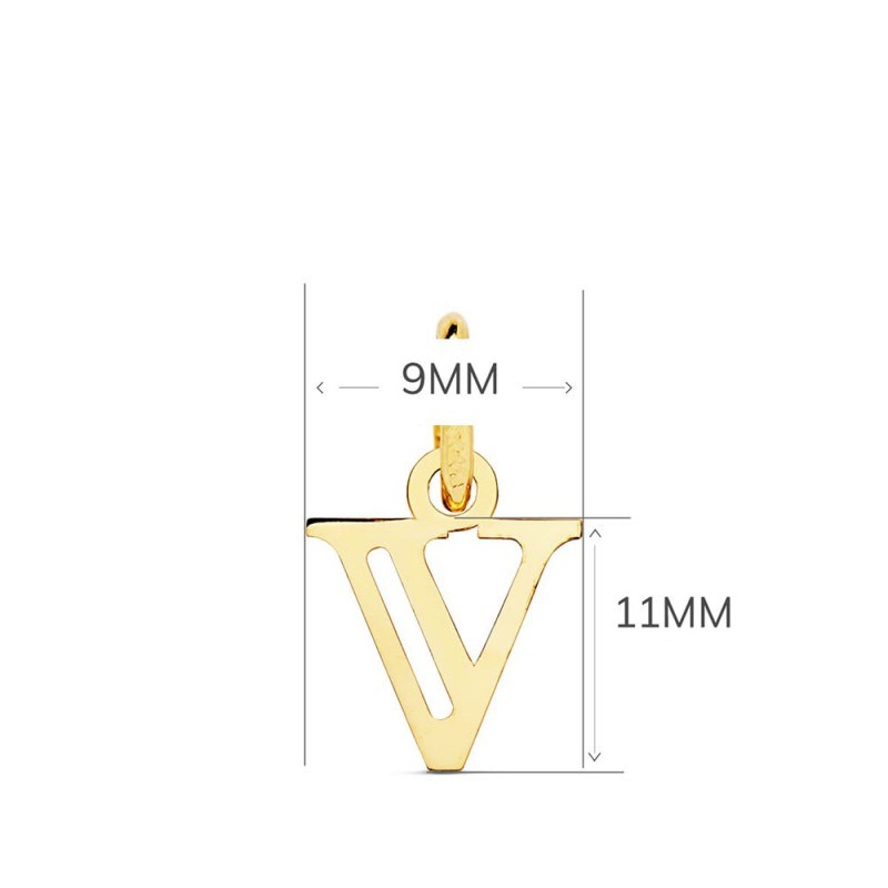 Collier - Pendentif Lettre 'V' Or 750/1000 - Chaine Dorée - vue 2