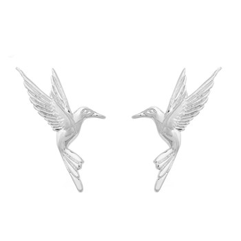 925 Rhodium Silver hummingbird earrings