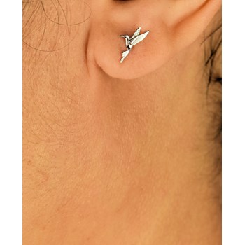 925 Rhodium Silver hummingbird earrings