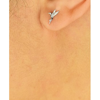 925 Rhodium Silver hummingbird earrings