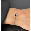 Bracelet coeur d'Agate serti d'oxydes de zirconium Argent 925 Rhodié - vue V2